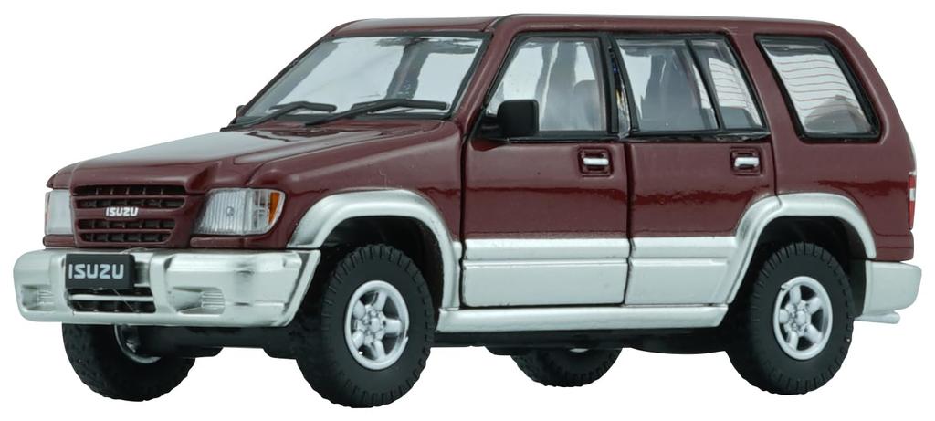 BM CREATIONS 1/64 Scale Isuzu Bighorn 1998-2002 Dark Red RHD Finished Product
