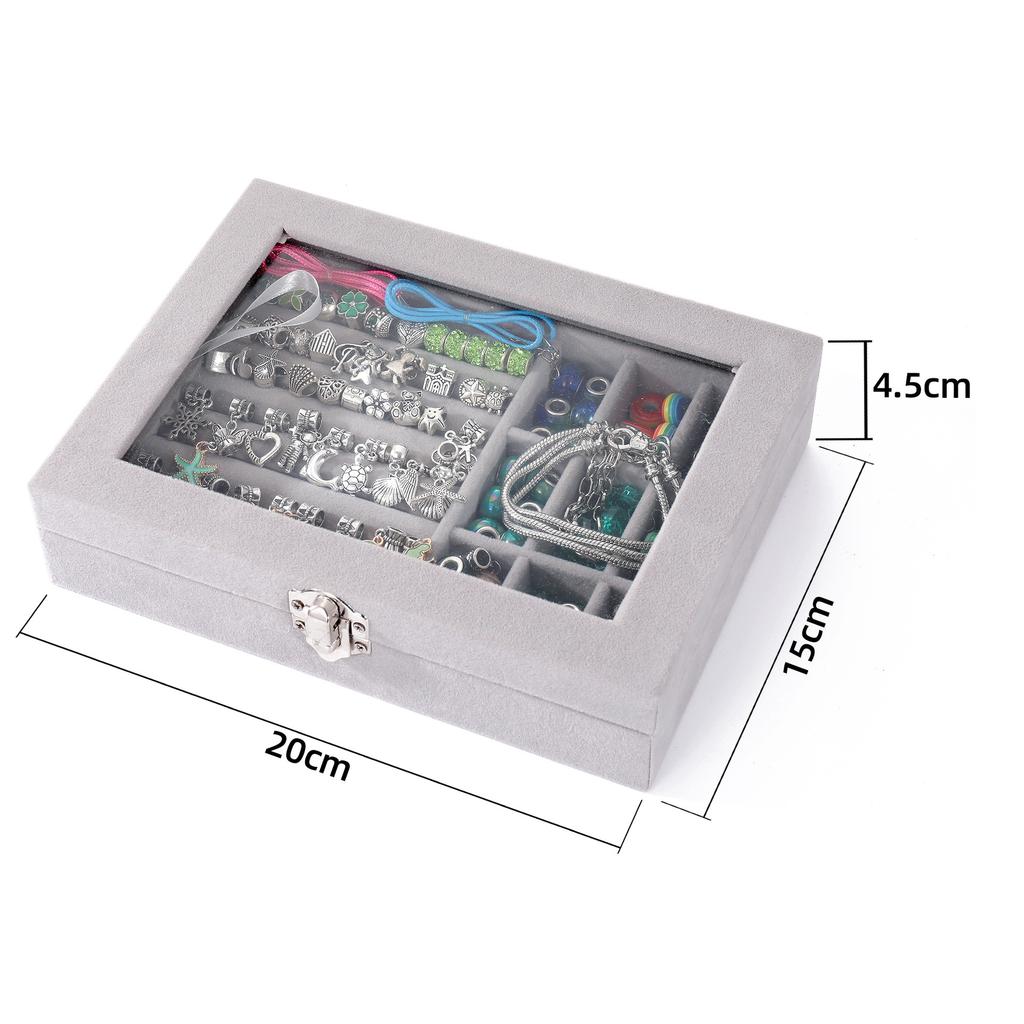 Набор подарочных коробок с кристальными браслетами для детей | Набор для рукоделия «Сделай сам» в ретро-вельветовой коробке
