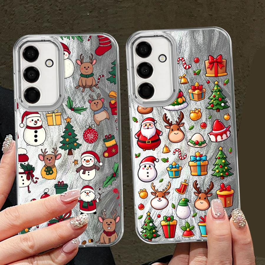 Чехол для Samsung Galaxy A26 A24 A13 A14 A35 A36 A55 A23 A33 A34 A51 A52 A15 A16 A21s Мягкий чехол Мультяшный узор Рождественская елка