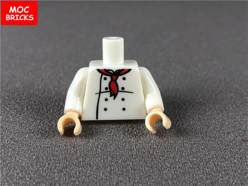 5 шт./лот MOC Кирпичи Торс Костюм Тело Одежда Руки Кисти Мышцы Повар Одежда Образовательные Строительные Блоки Собранные Игрушки Пластиковые Куклы