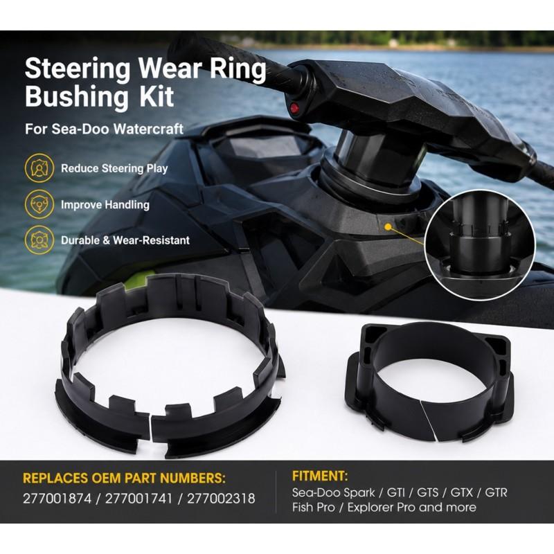 Replacement Steering Wear Ring Bushing Kit For Seadoo Spark GTI GTS GTX Models- Part Numbers Column 277001874 277001741 Included