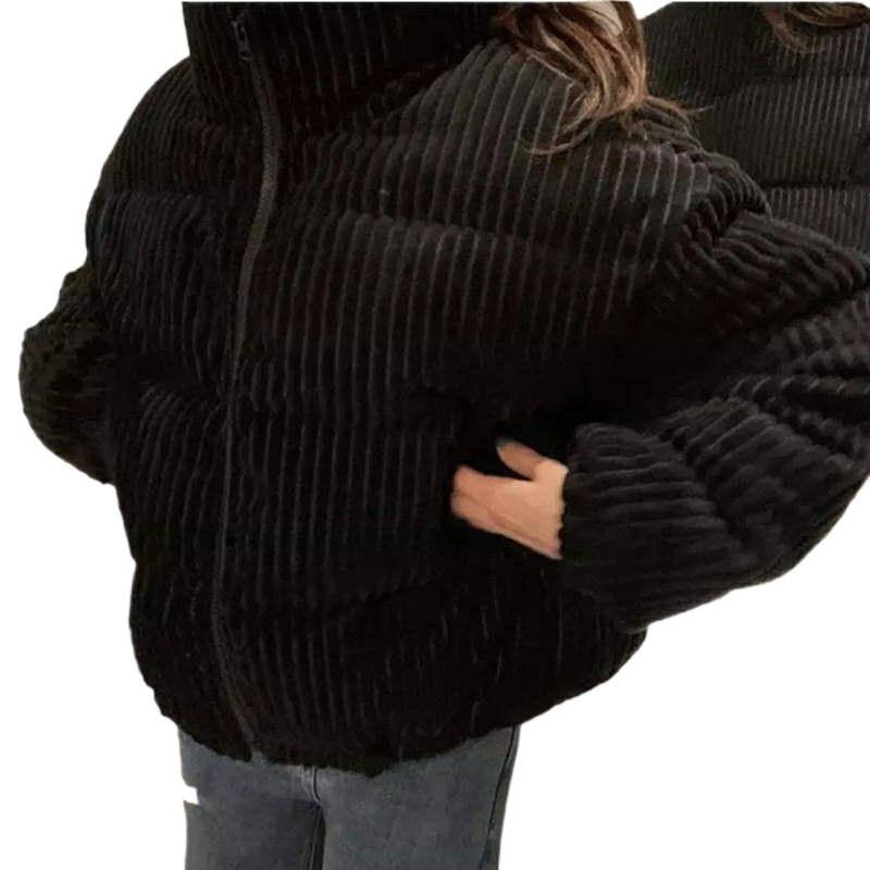 Corduroy cotton jacket women's winter small New Year's short Korean version loose thickened bread jacket cotton coat tide