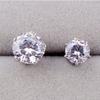 1pcs Stylish Jewelry Four Claws Drop Ear Stud Cubic Zirconia Earrings Titanium Steel