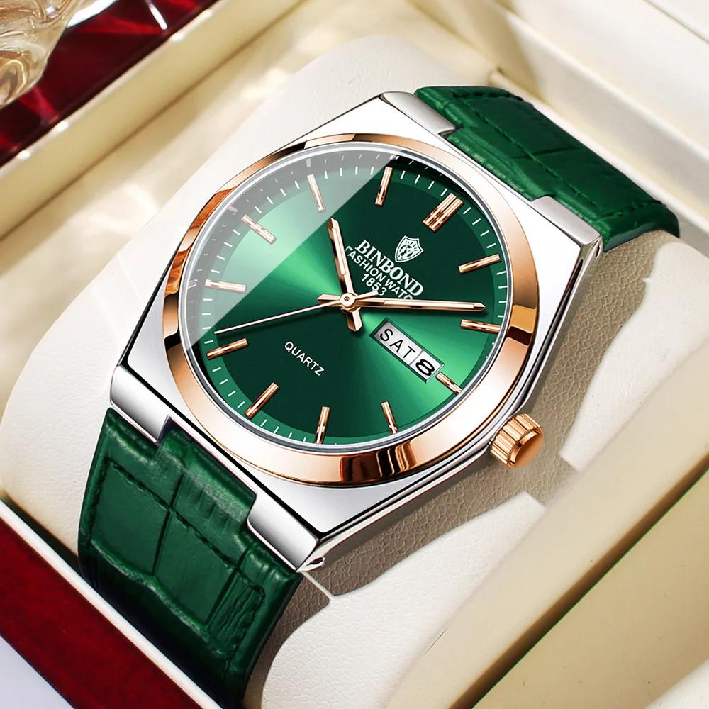 Casual Business Leather Fashion Quartz Wristwatches Gold Clock Men Luxury Watch Automatic Watches Mens Gifts Montre Homme
