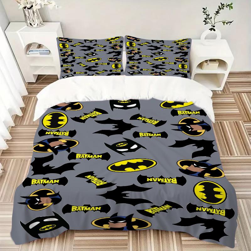 Batman Symbol Collection Print 3Pcs Bedding Setduvet Cover With 2 Bedropillowcase Home Birthday Gift