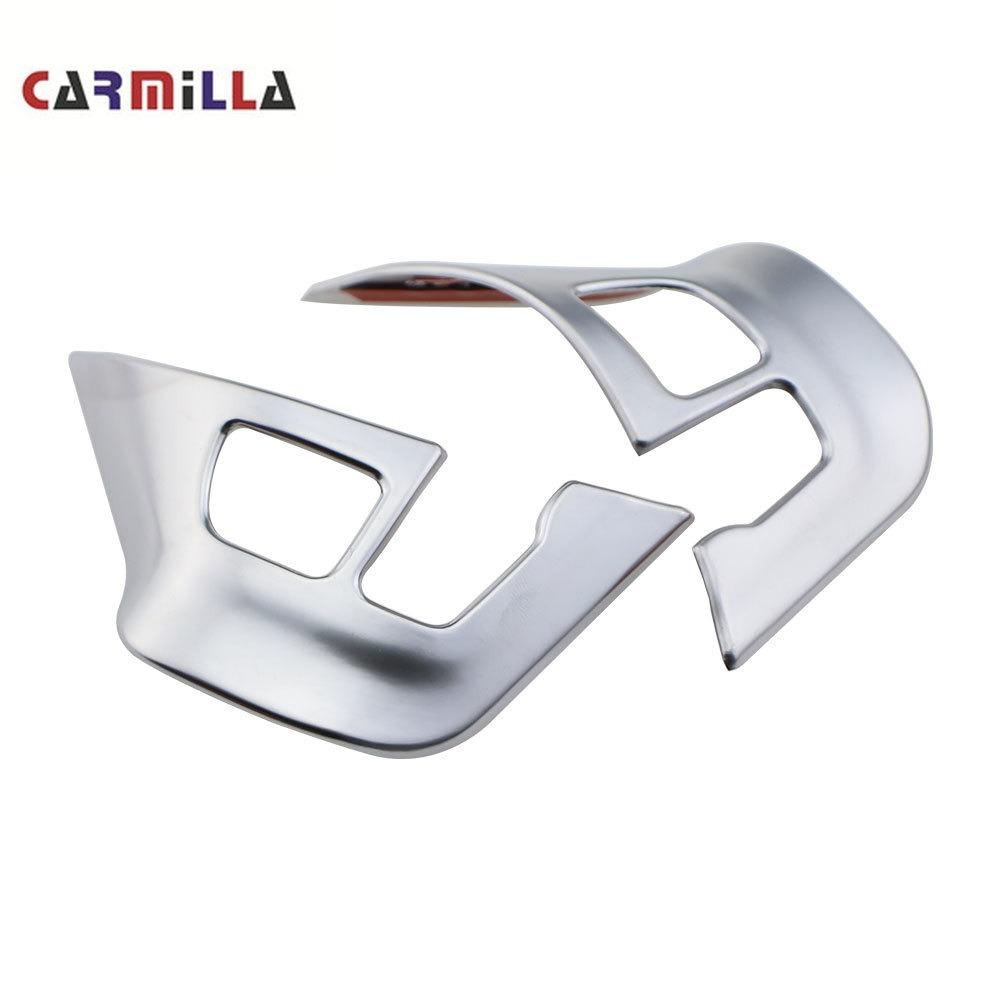 Carmilla Car Styling Chrome Steering Wheel Panel Decoration Trim Cover Sticker for Peugeot 2008 208 2014 - 2019 Accessories