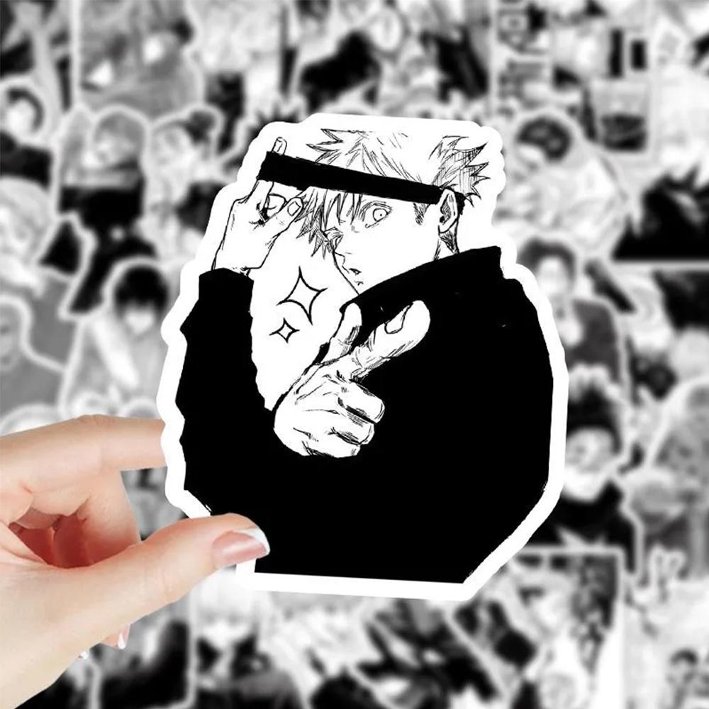 10/30/50/100 шт. Черно-белые наклейки Аниме Jujutsu Kaisen Японский мультфильм Граффити Наклейка DIY Гитара Скейтборд Крутая наклейка