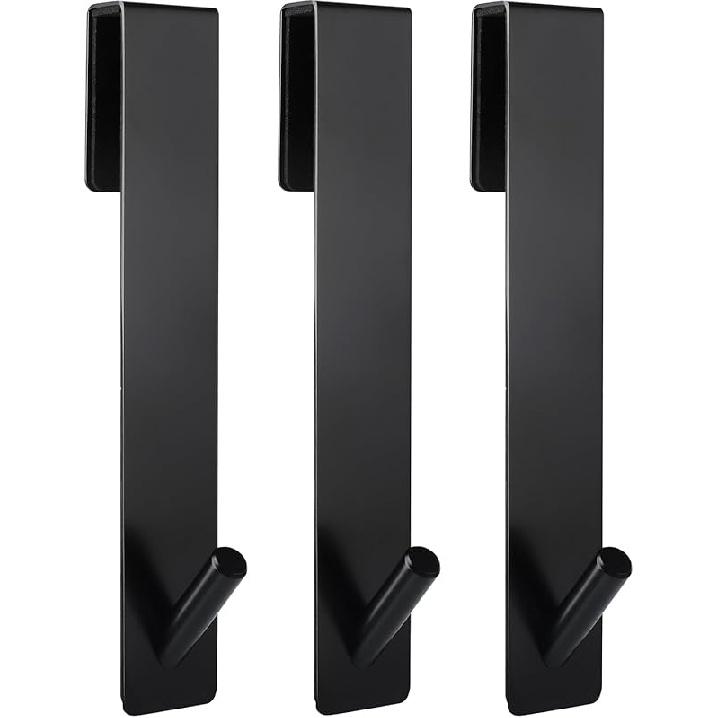 Simtive Extended (7-Inch) Over Door Hooks for Bathroom Frameless Glass Shower Door, Towel Hooks, 2-Pack, Silver