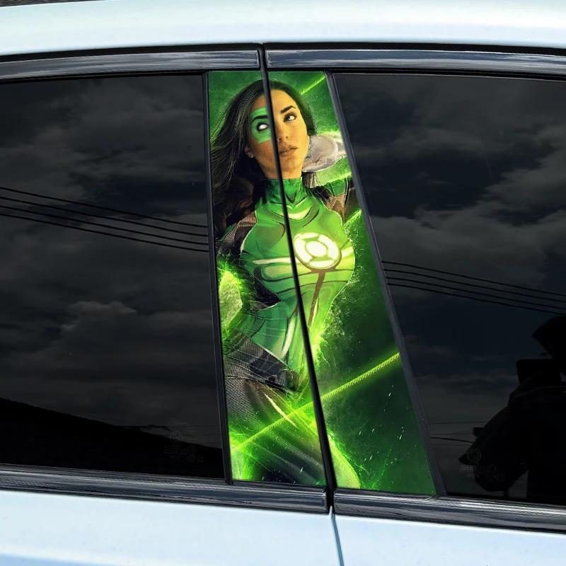 1 шт/2 шт зеленая пленка персонажи аниме автомобиль наклейки на центральную стойку автомобиля авто покрытие царапины водонепроницаемый солнцезащитный крем виниловые наклейки украшения