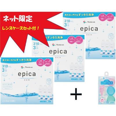 Menicon Menicon Epica 3P x 3 комплекта + с мягким контейнером для линз 310 мл x 3 x 3 (Квази-лекарство) MPS For soft Простое одноразовое средство для ухода за мягкими контактными линзами.