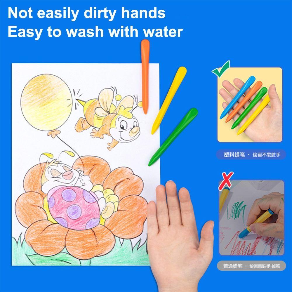 12/24/36/48Цвета 12/24/36/48Цвета Пластиковые Мелки Не Грязные Руки Инструменты Для Рисования Канцелярские Товары