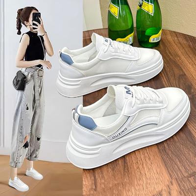 Женские летние дышащие кроссовки на платформе, противоскользящие кроссовки для бега, повседневные легкие кроссовки на шнуровке, модные сетчатые теннисные туфли для женщин