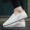 Горячая Распродажа Классические мужские белые мокасины ручной работы Slip-On Shoes Мужские удобные дышащие парусиновые туфли на плоской подошве Мужская ленивая повседневная обувь