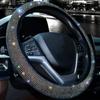 Чехол на руль автомобиля Блестящий Стразы Универсальный Противоскользящий Защитный Декор для Автомобилей