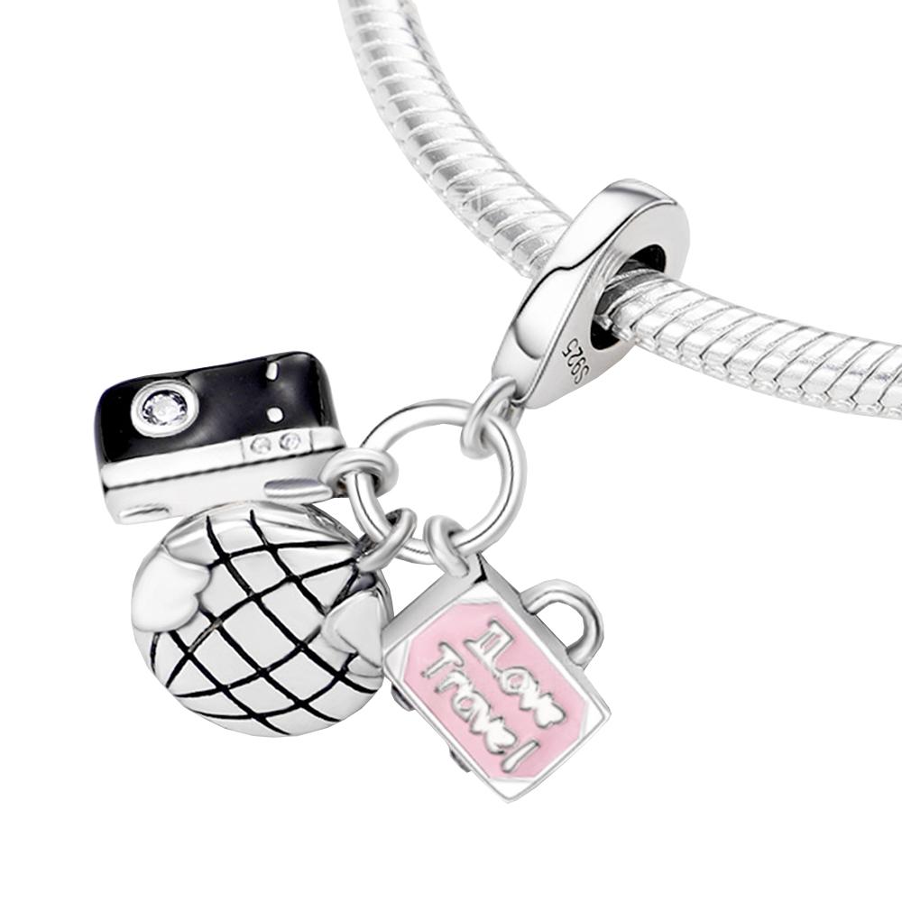 Оригинальный серебряный маленький кулон в форме торта S925, дорожные элементы, пригодные для пар, браслет, ожерелье, ювелирное изделие, подарок, изготовление своими руками