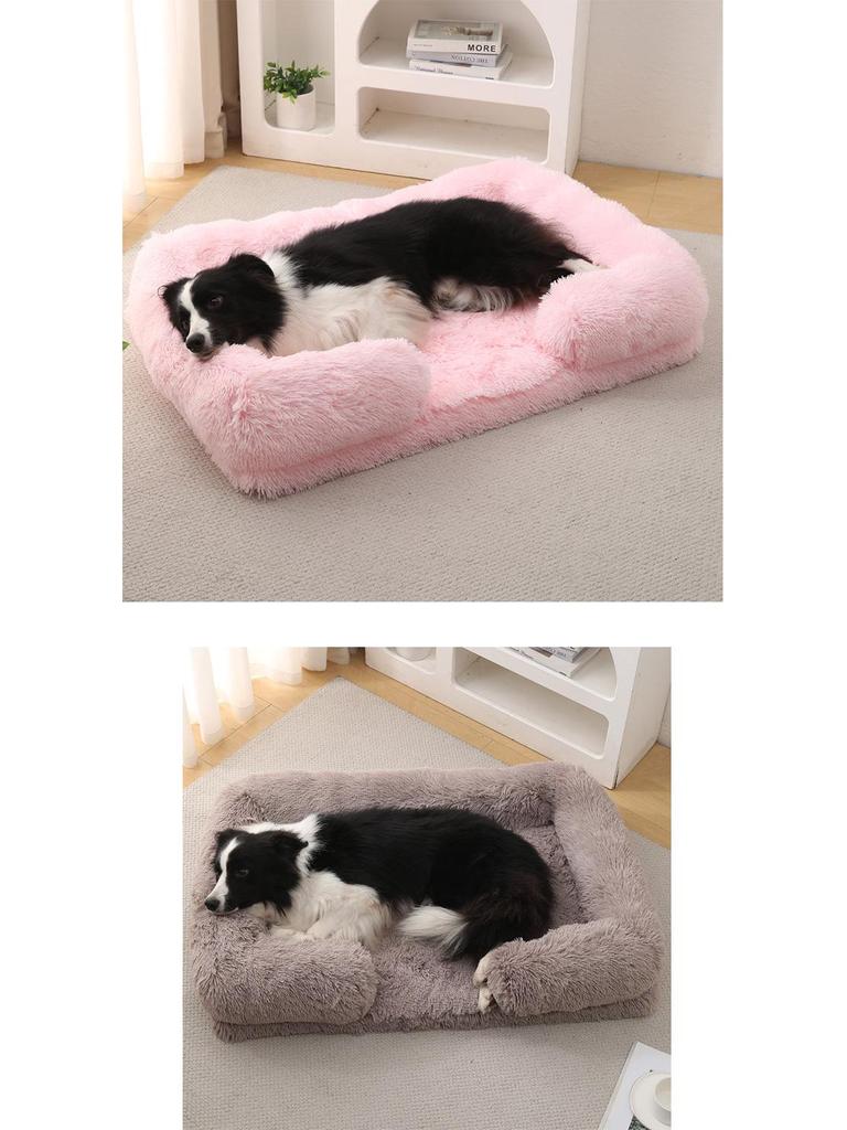 Плюшевая круглая лежанка для домашних животных для собак и кошек - Зимний коврик для собак