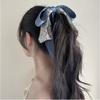 Ribbon Bowknot Hair Clip Silk Scarf Vertical Clip Elegant Bow Banana Clip  Women