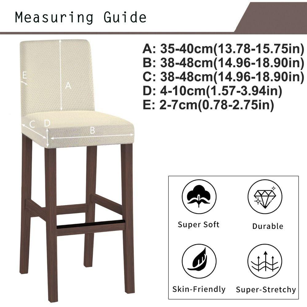 Elastic Stretch Bar Stool Seat Covers Short Back Chair Protectors Durable Slipcovers Household