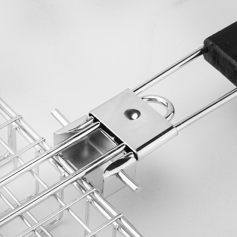 Складная переносная корзина для гриля из нержавеющей стали с ручкой для рыбы, овощей, креветок, принадлежностей для приготовления пищи