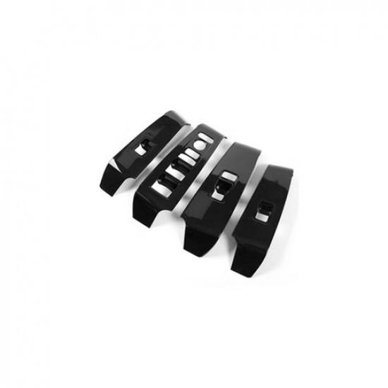 Glass Window Switch Lock Panel Trim For Honda Civic 11th - Bright Black
