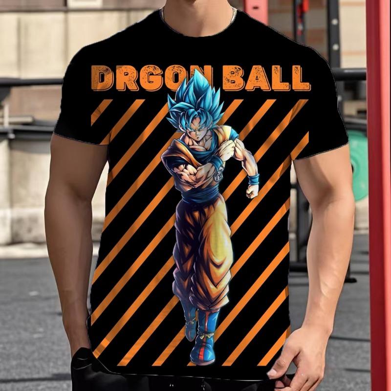 2026 Летняя Ретро Футболка Dragon Ball для Фитнеса Мужская Оверсайз 3D Печать Короткий Рукав Семейная Унисекс Детская Спортивная Футболка