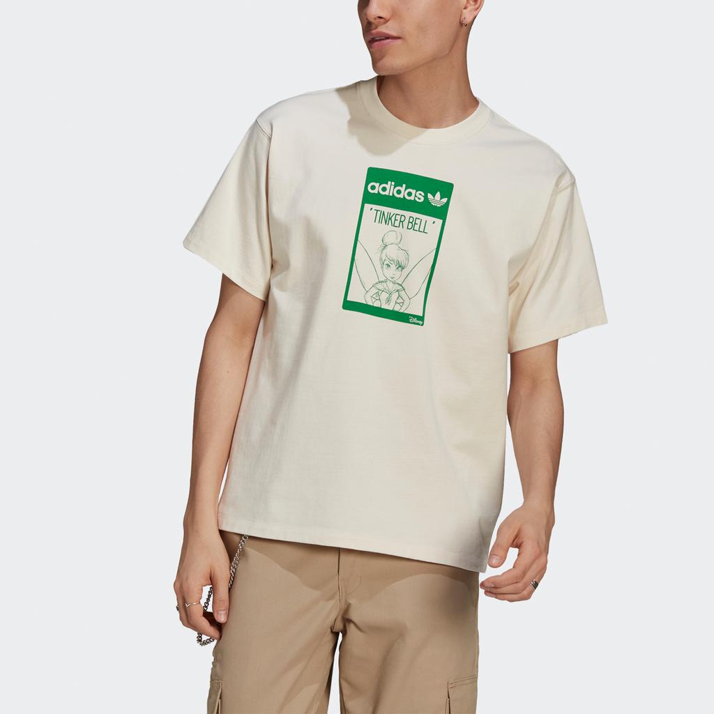 Adidas Originals Disney X  Tinker Bell Print Loose Fit Sport Round Neck Short Sleeve T-Shirt Unisex Tops Off-White GP3392
