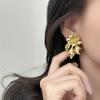 Настоящие Стерлинговое Серебро 18K Золото Преувеличенные Серьги-Гвоздики в Форме Цветка для Женщин Минималистичные Изящные Винтажные Аксессуары