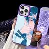 Чехол для телефона L-Link Clicks в стиле аниме для iPhone 16 15 14 13 12 11 Pro Max Белый Фиолетовый Матовый Лазерный Металлик Аврора Funda