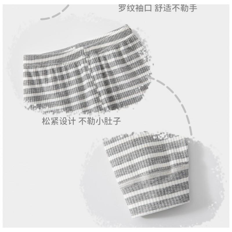 Baby Striped Long Sleeve Pajamas Set 2Pcs Fall Winter Soft Homewear 0-3 Years Old