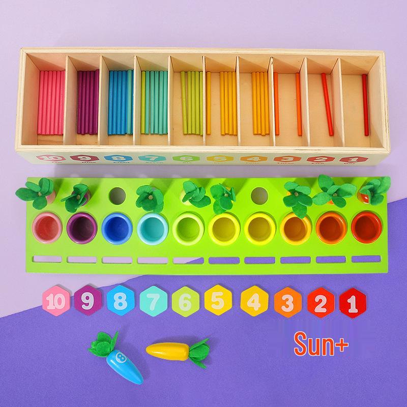 Монтессори Морковь Счёт и Сопоставление Цветов Интеллектуальная Коробка - Развивающая Игрушка для Развития в Раннем Детстве