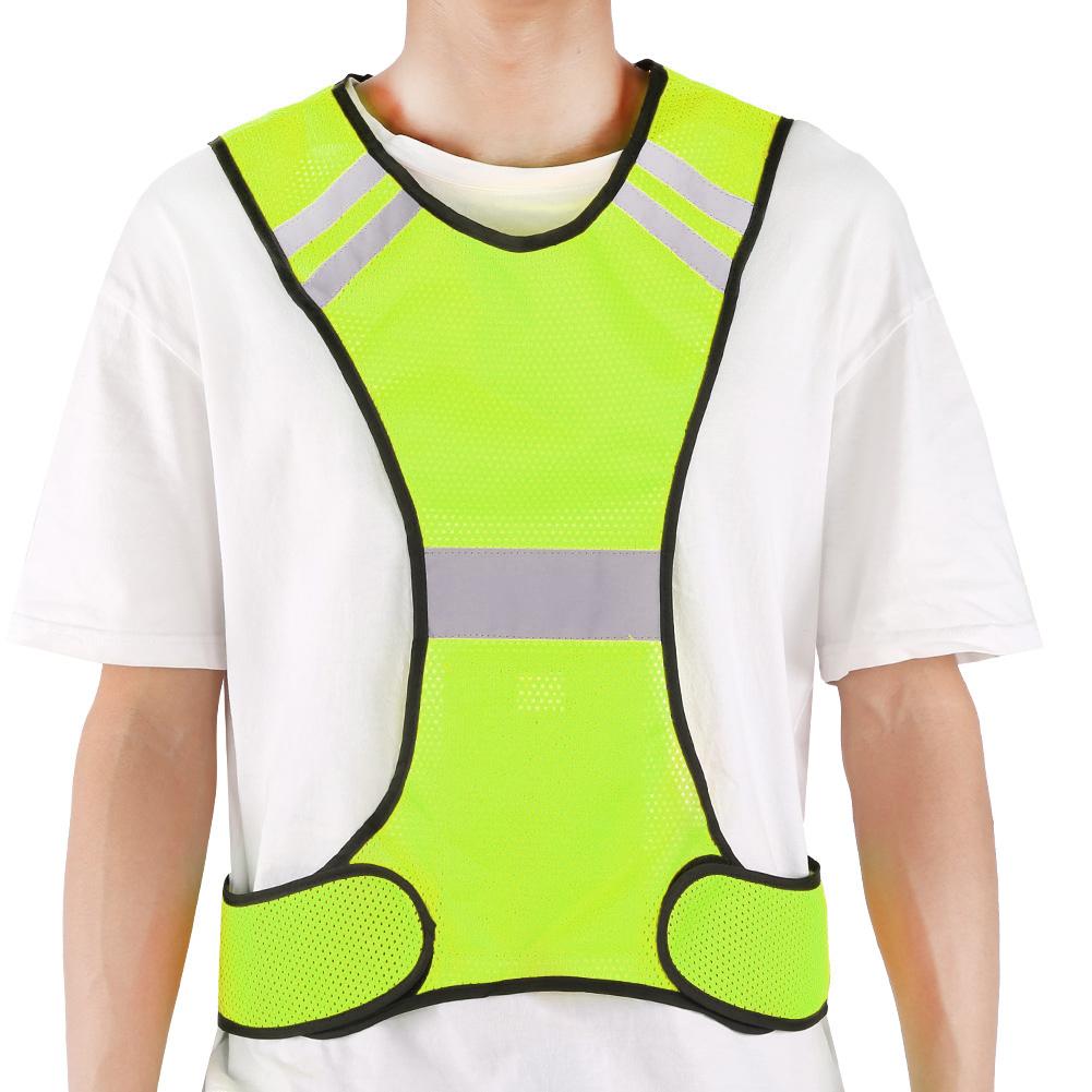 Светоотражающий жилет безопасности для улицы со светодиодной подсветкой, высокая видимость для бега в ночное время, велоспорт, желтый