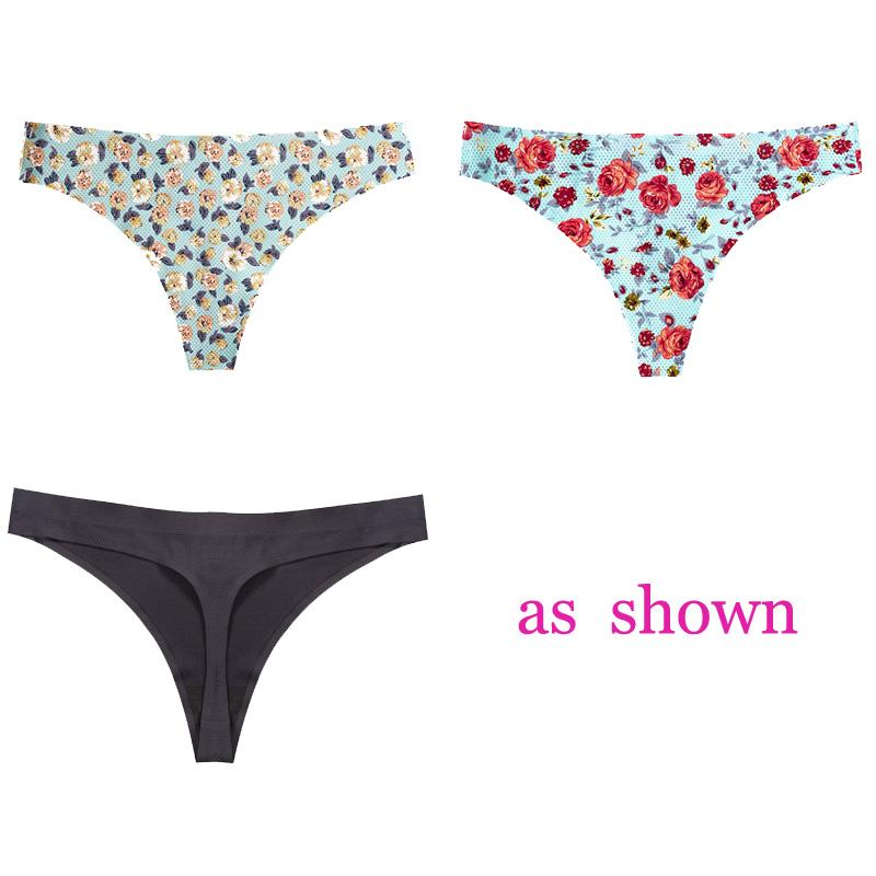 CINOON 3 шт./лот, женское сексуальное нижнее белье с цветами, соблазнительные трусики с низкой талией, стринги, дышащее нижнее белье без следов, стринги, нижнее белье