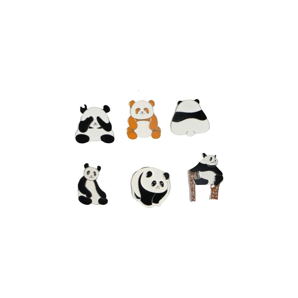Эмалевые прищепки из цинкового сплава, брошь в виде животного из цинкового сплава, кавайная мультяшная панда, брошь в подарок для детей