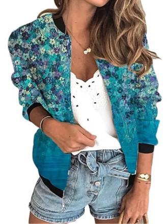 20256 autumn women's jacket zipper short 3D printing painted pattern women's fashion single item one generation
