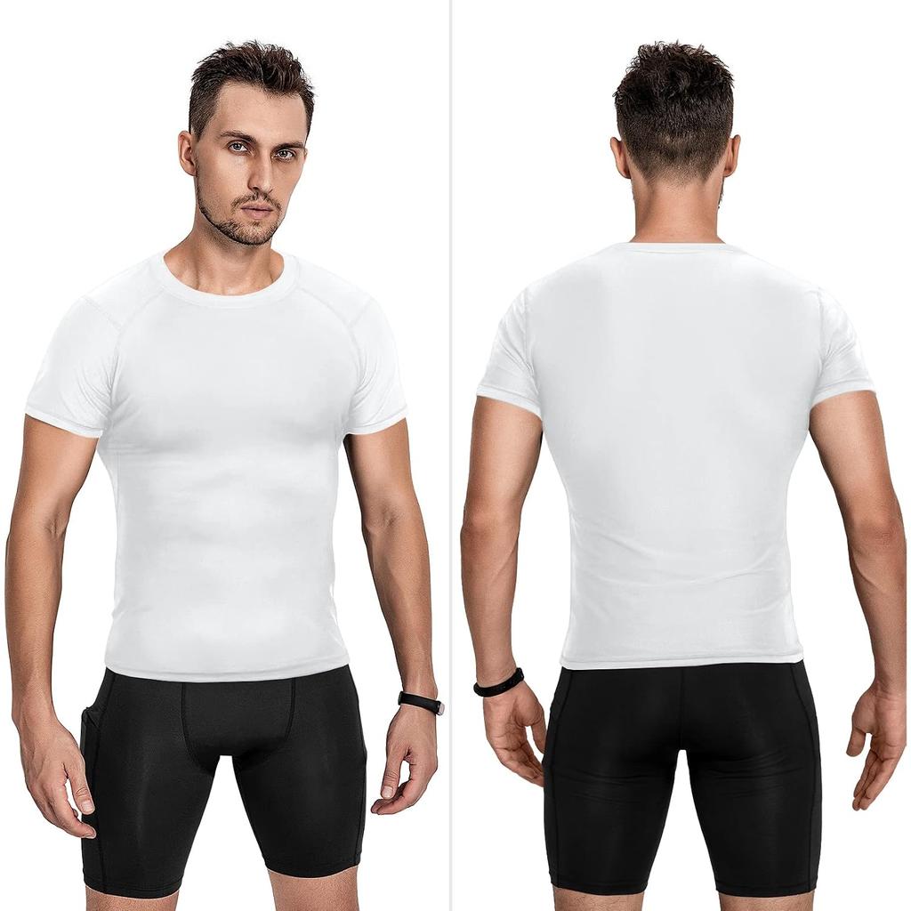 Men's Compression Shirts 1 Pack,Short Sleeve Athletic Compression Tops Cool Dry Workout T Shirt