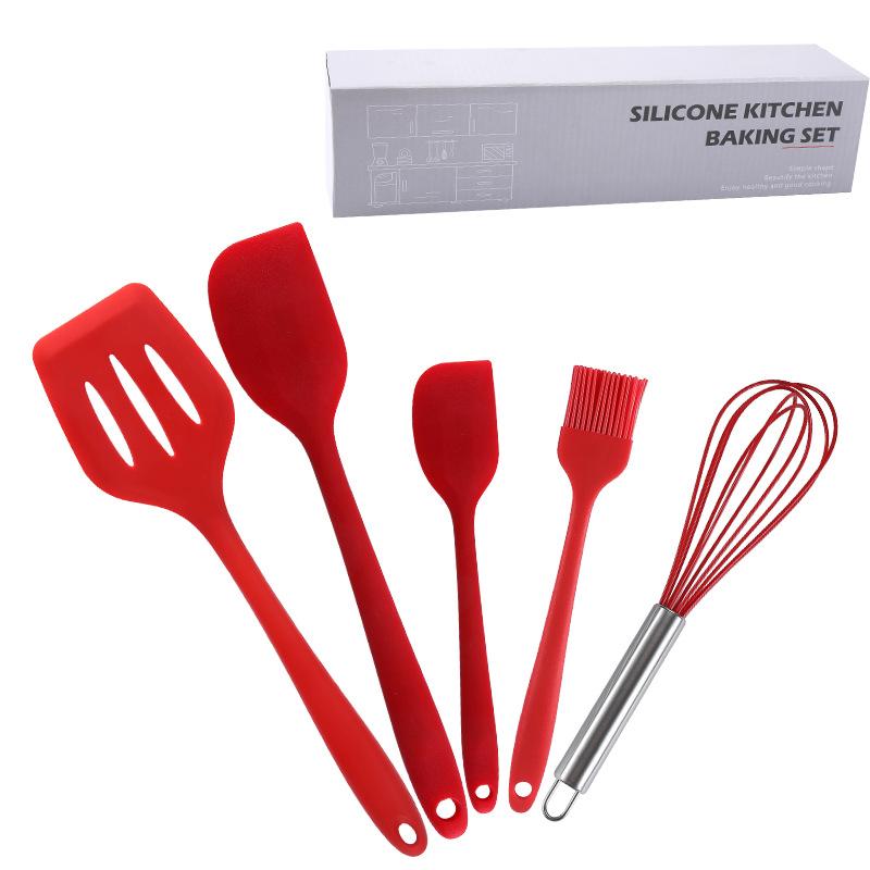 5 шт. кухонные принадлежности для приготовления пищи, бытовые пищевые силиконовые мини-скребки для выпечки, щетка для масла, венчик для взбивания яиц, зажим для еды, набор инструментов для выпечки