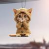 Cat Pendant Christmas Tree Ornament with Lanyard Easy To Hang Lightweight Car Acrylic Hanging