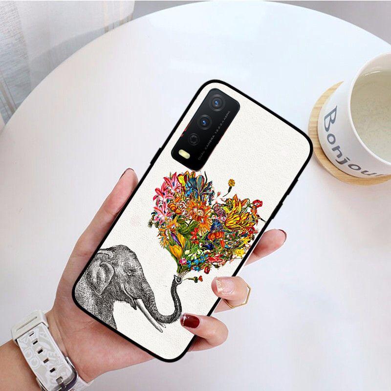 Elephant Animal Indian Funda Phone Cover For Vivo Y31 Y30 Y33S Y11S Y12S Y17 Y20 Y20S Y21 Y21S Y1S Y53S Y15 Y19 Y91C V23 Cases