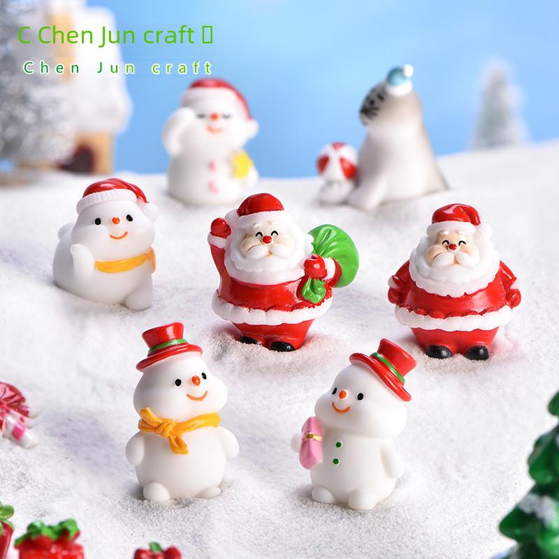 Cute Resin Craft Christmas Decorations Featuring Snowmen Santa And Sea Lion