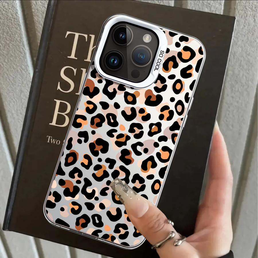 Задняя крышка-чехол для телефона для iPhone 17 Pro Max 15 Plus XS 12 Air 14 13 Pro 16 11 XR Леопардовый принт Логотип