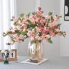 Plastic Silk Rose Bouquet Elegant Fake Plants Artificial Roses Flowers  Outdoor Garden Decor