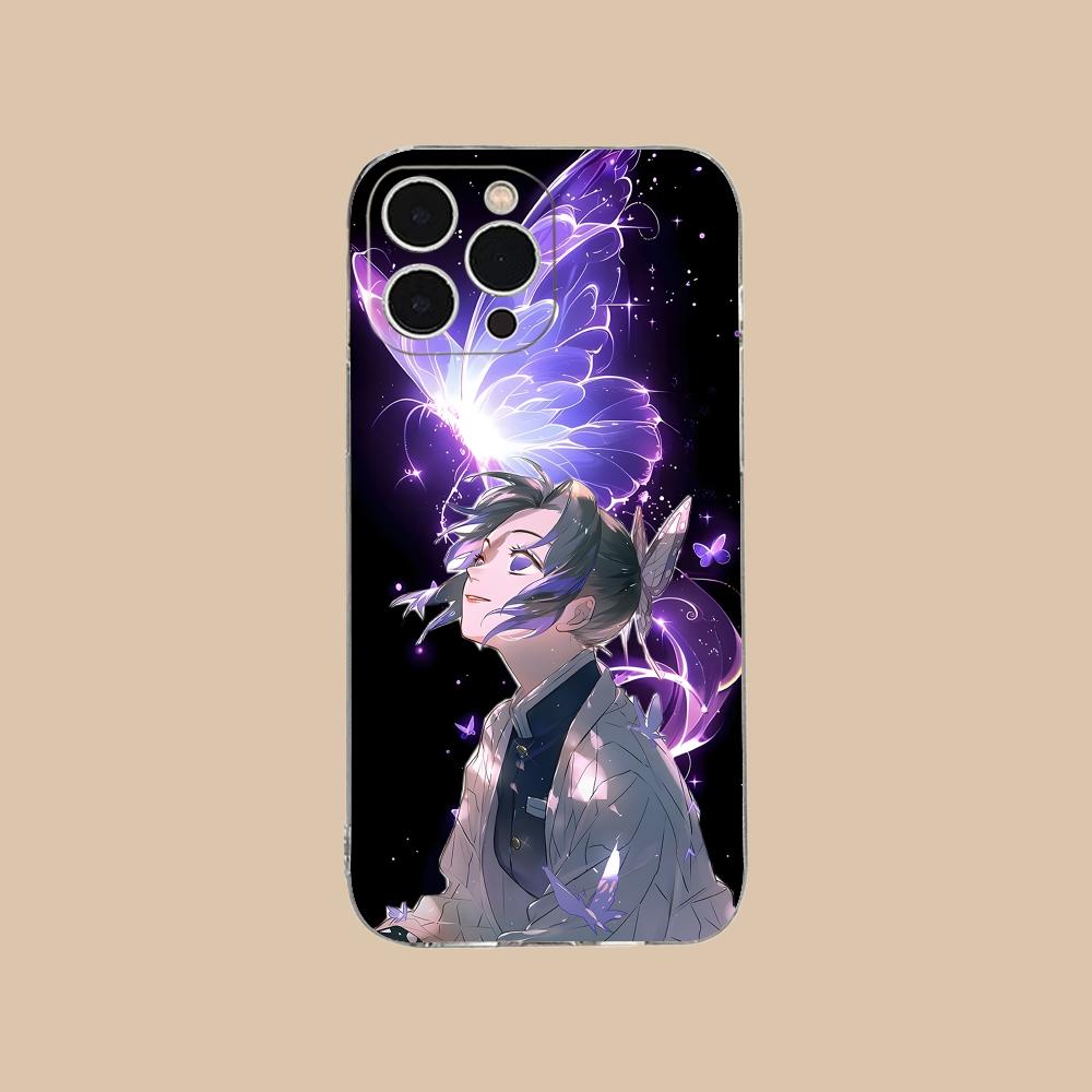 Demon Slayer Shinobu Kocho Phone Case for iPhone 16 15 14 13 12 11 X XR XS 8 6 Pro Max Plus Mini Clear Colour Protective Cover
