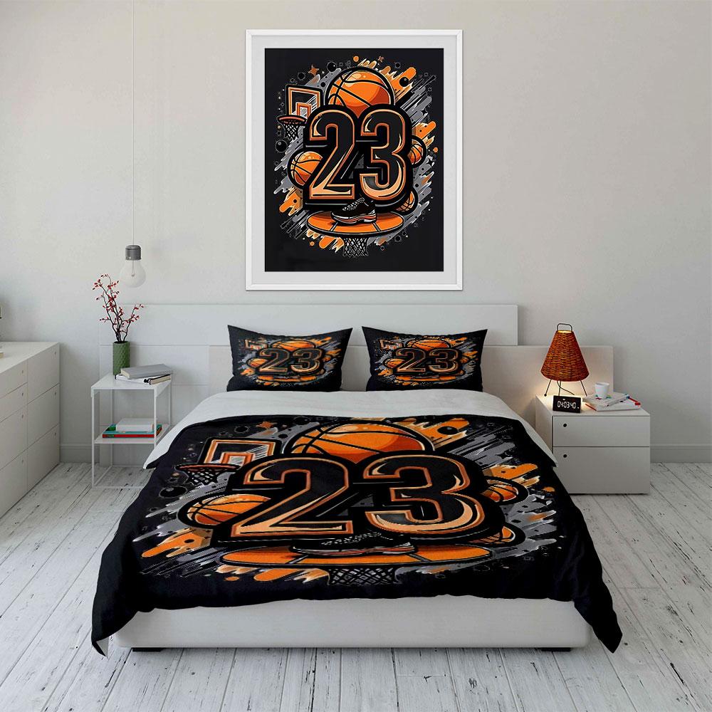Basketball 23 Design Bedding Set Bedding Duvet Cover Set Duvet Cover Pillowcases (1 * Duvet Cover 2 * Pillowcases, without duvet insert)