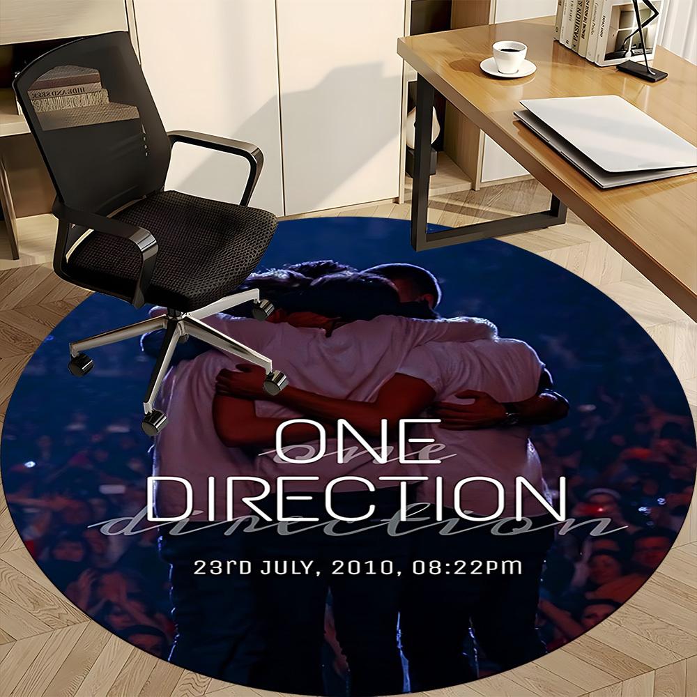 1 шт. Коврик для пола круглой формы с изображением музыкальной группы One Direction, для офиса, под офисные стулья, спальни, гостиной, домашнего декора a1016259