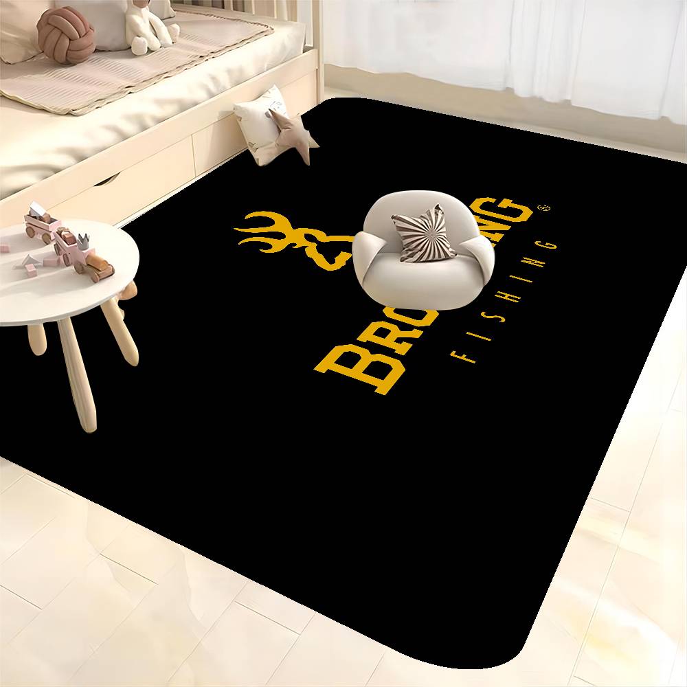 B-Browning Logo Room Mats Retro Multiple Choice Living Room Kitchen Rug Non-Slip Welcome Rug