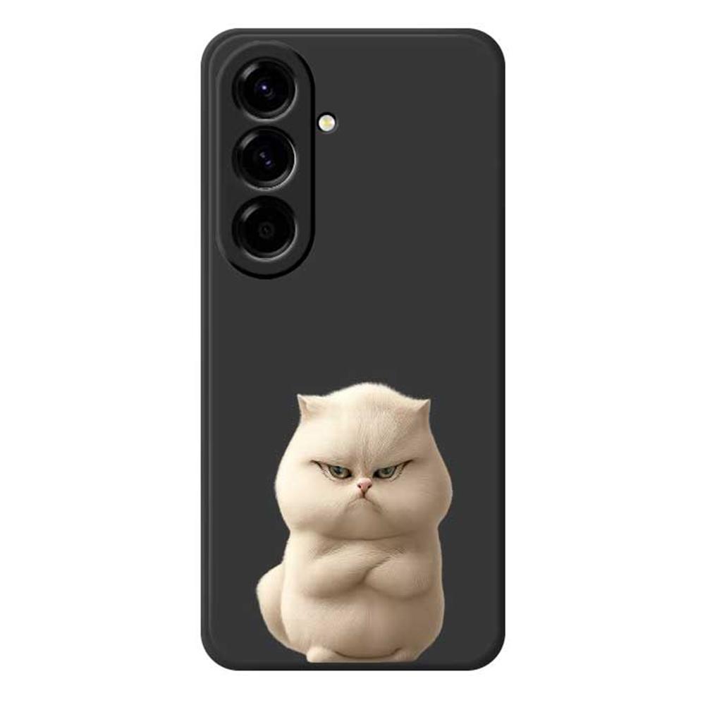 Чехол для Samsung Galaxy A56 5G с принтом «Злой кот», ТПУ накладка на заднюю панель телефона с прямыми краями