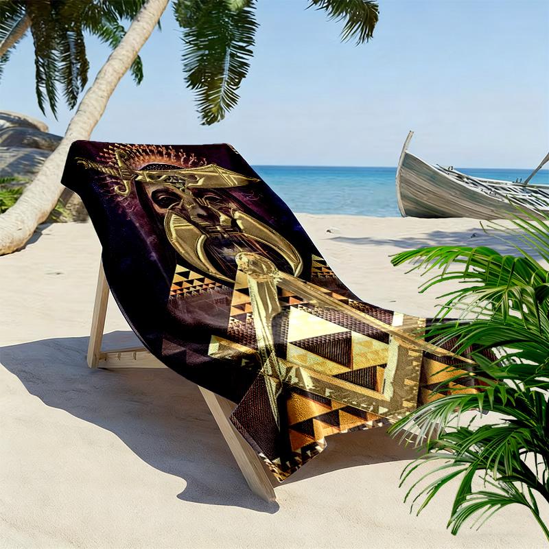Masonic Freemason Print Beach Towel, Large Soft Quick Dry Towel for Beach Camping Swimming