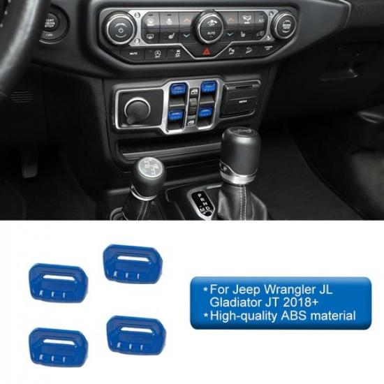 Синий Полный Комплект Декоративных Накладок на Центральную Консоль для Jeep Wrangler JL JT 2018-