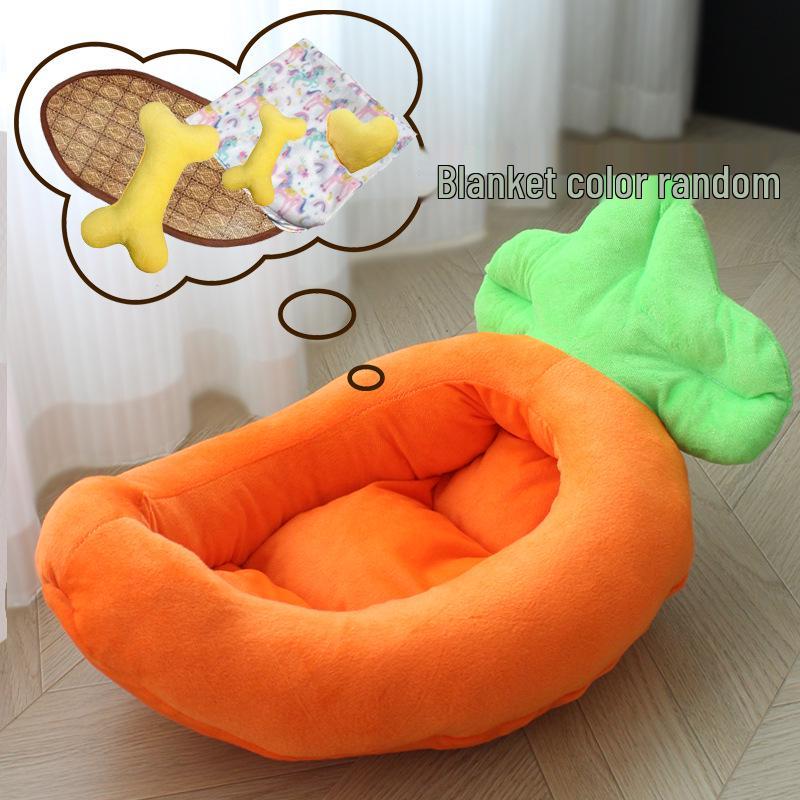 Cartoon Banana Pet Bed for Cats and Small Dogs - Teddy, Bichon, Pomeranian - Four Seasons Mat