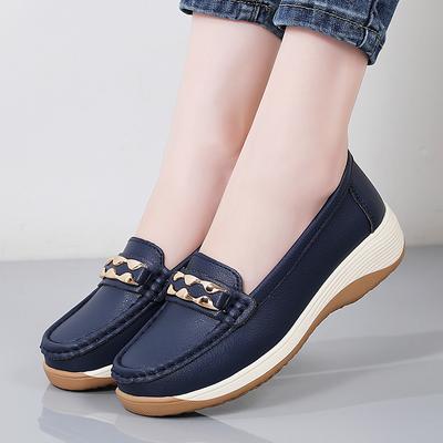 Женские мокасины лоферы кожаные офисные туфли повседневные слипоны мягкие туфли медсестры черные туфли для ходьбы для леди